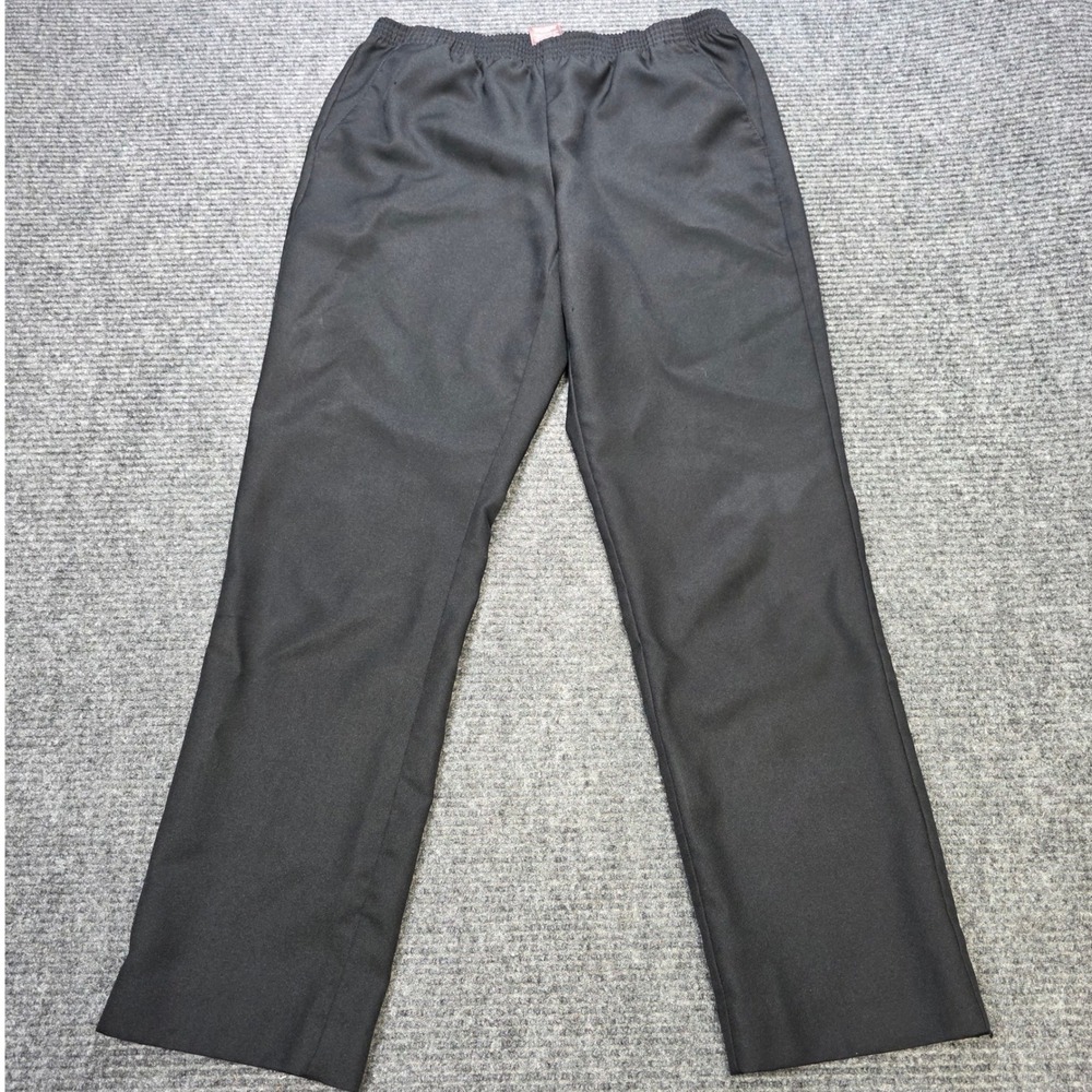 White Stag Pull On Pants Women's Size M 8-10 Black Elastic Waist Straight Leg